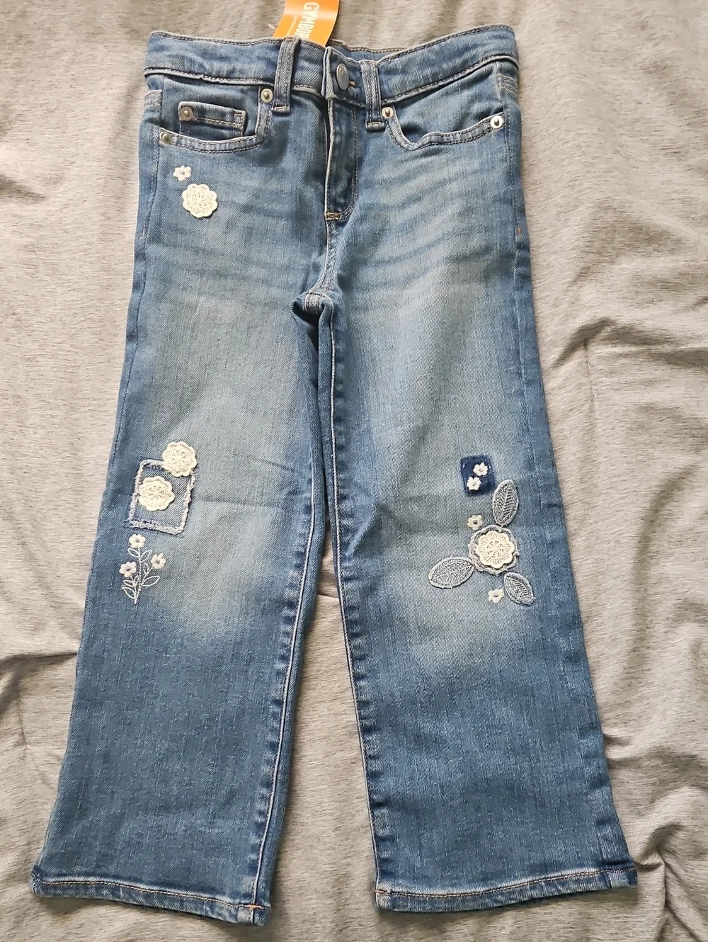 Gymboree Light Blue Floral Embroidered Girls' Jeans